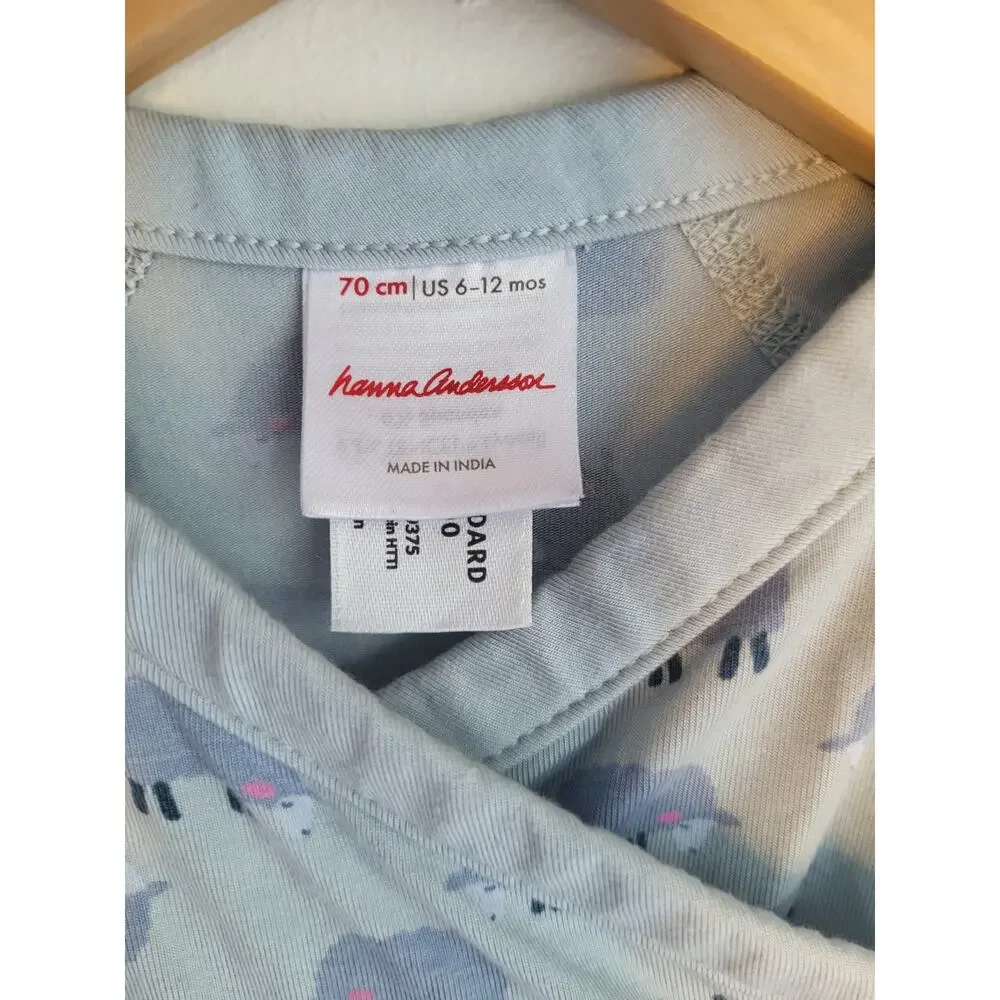 Hanna Andersson Size 70 6-12m Wrap Front Baby Boy Bodysuit EUC